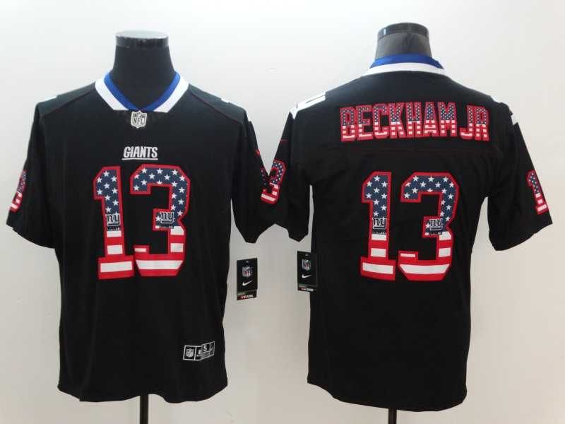 Nike Giants 13 Odell Beckham Jr. Black USA Flag Fashion Color Rush Limited Jersey,We sell and wholesale Nike Giants 13 Odell Beckham Jr. Black USA Flag Fashion Color Rush Limited Jersey on line form chian!